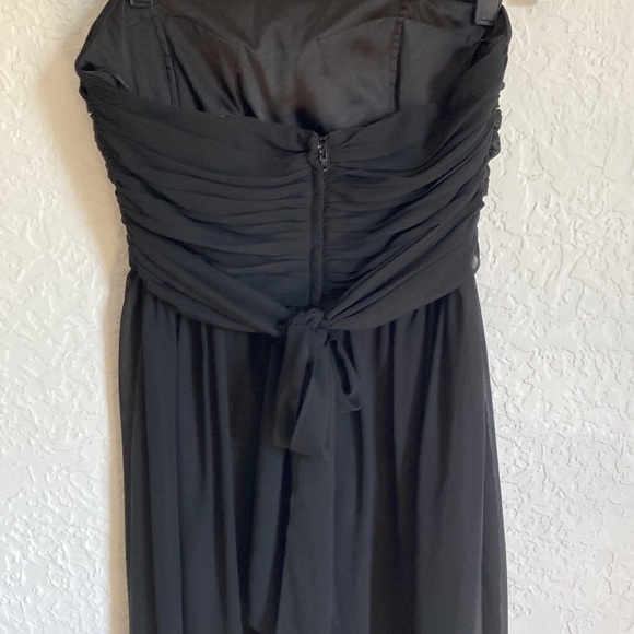 White House Black Market Chiffon Flowy Strapless Dress Sz 2 Gathered Bodice WHBM - Picture 5 of 9